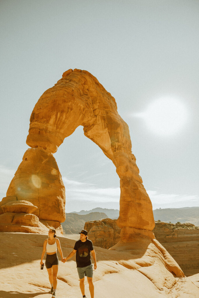 couples photo at arches national park in Moab Utah from destination wedding and elopement photographer