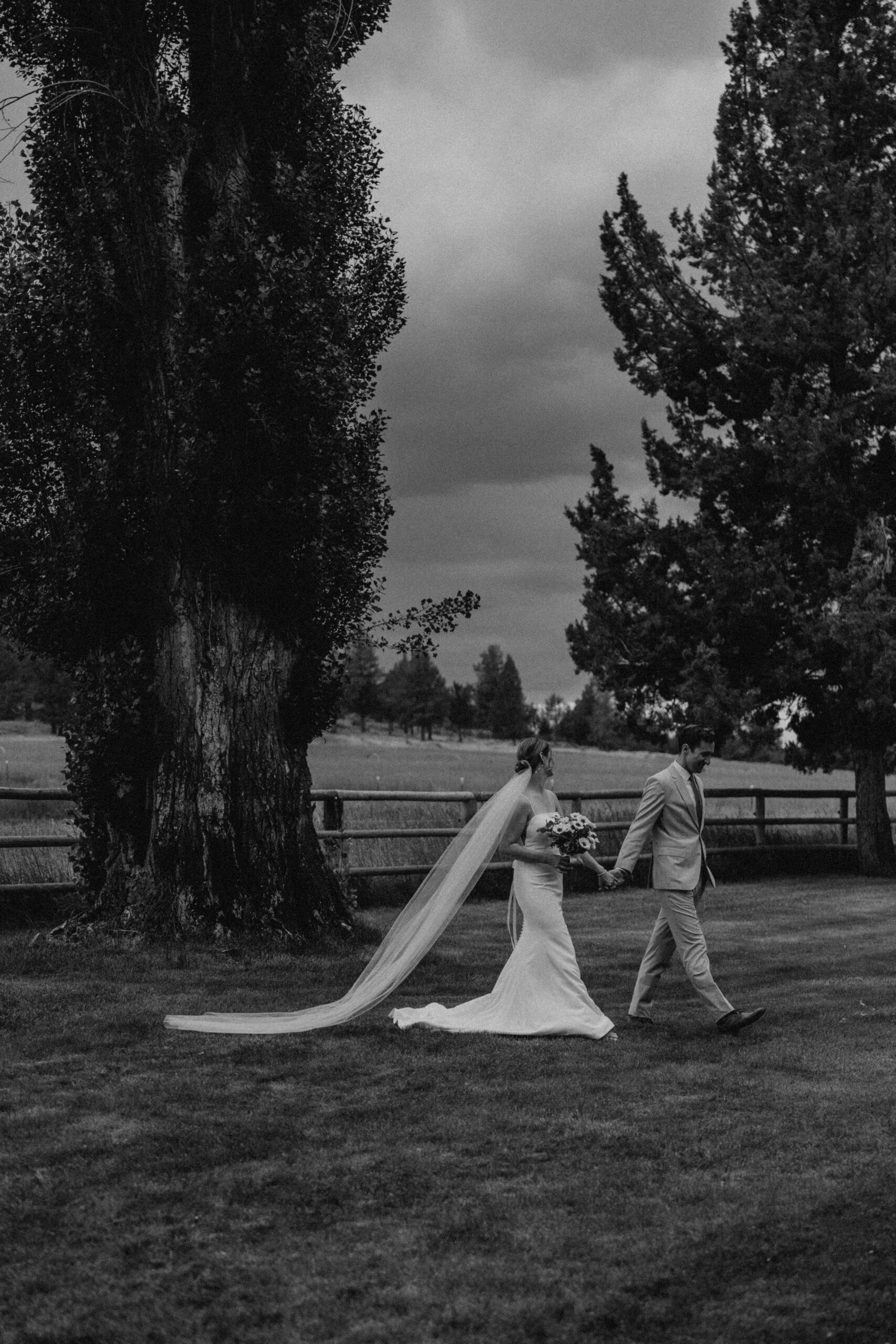 first look bridal portraits at a wedding in sisters oregon