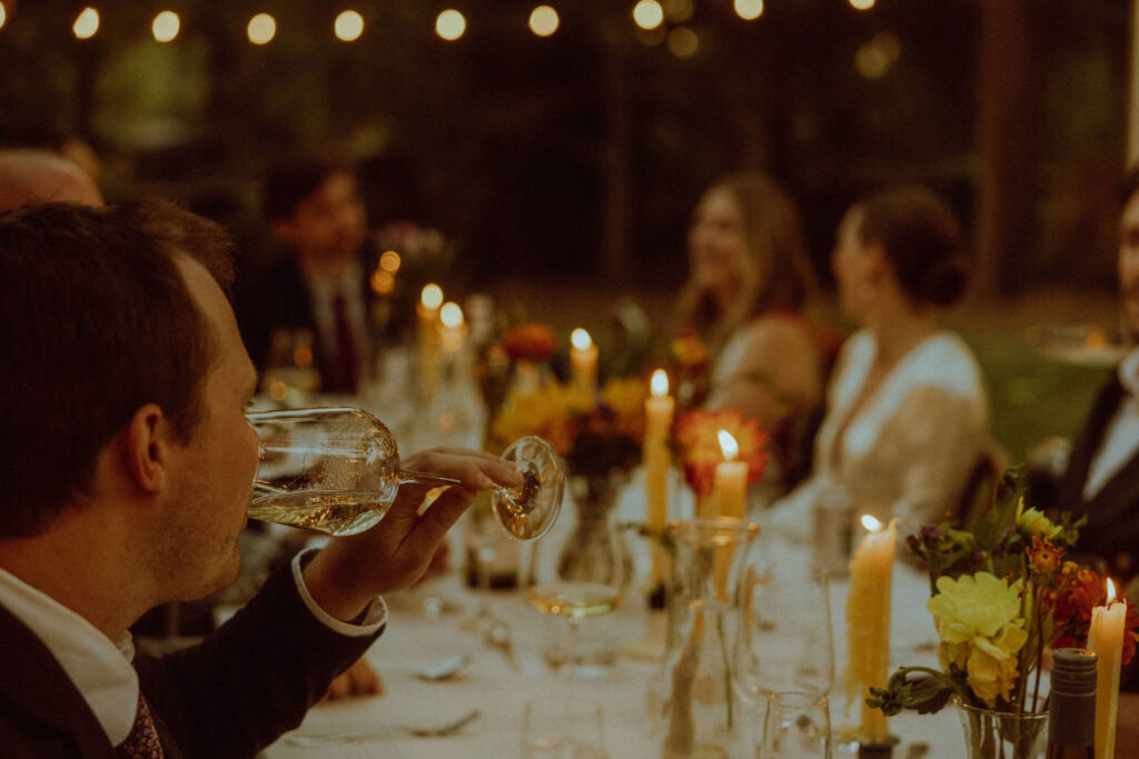 intimate wedding candlelit dinner