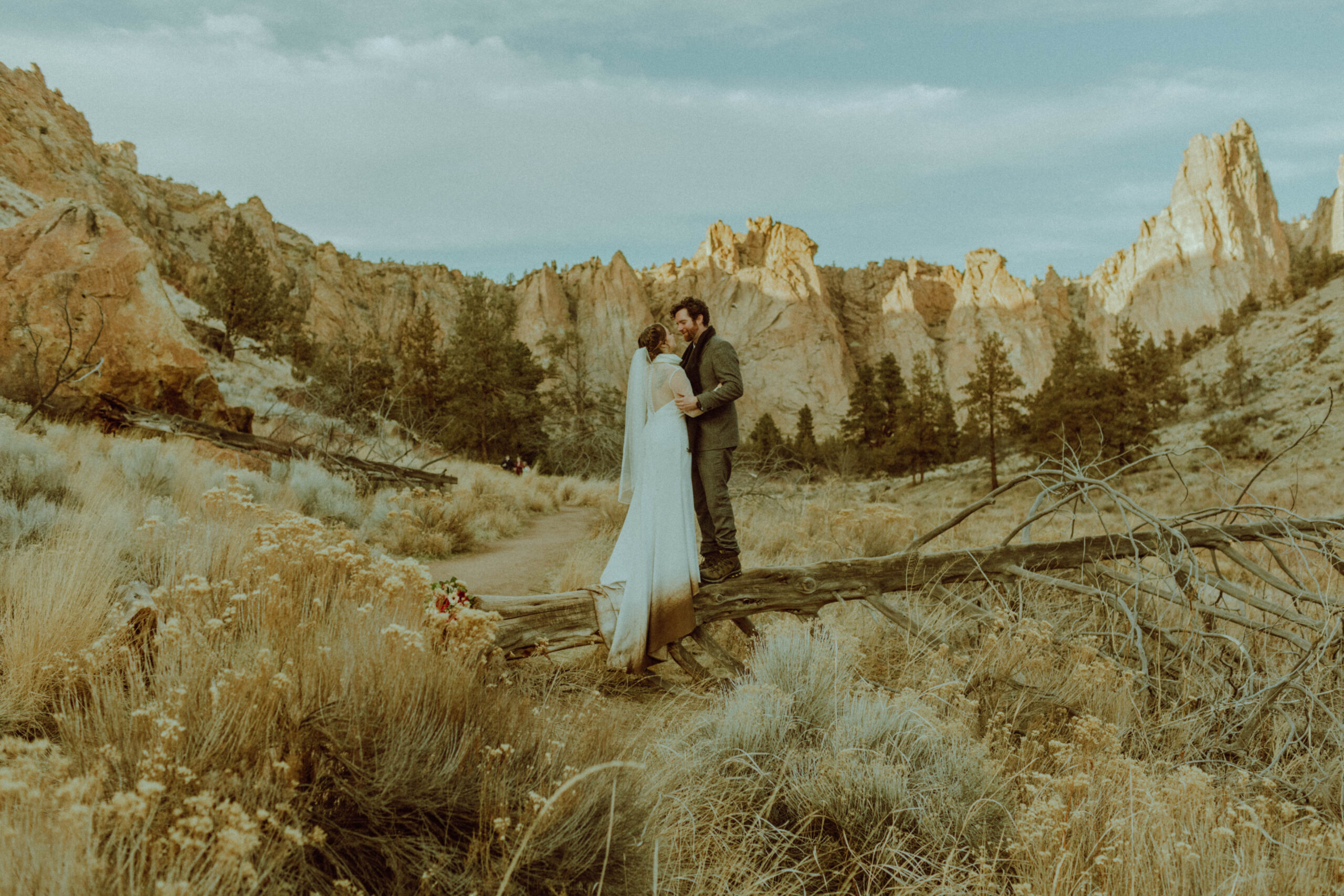 adventurous destination elopement day at smith rock state park in oregon