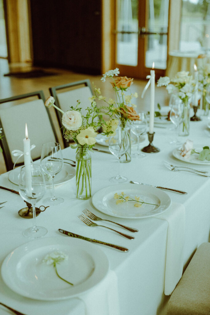detail photo of luxury floralscape table at wedding 