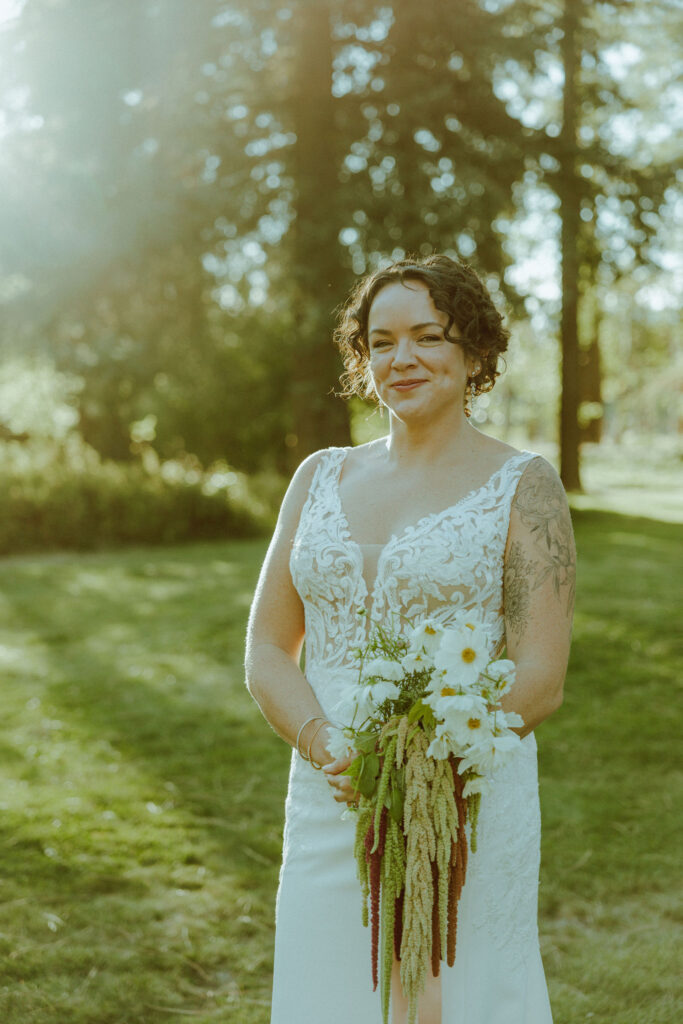 bride portrait at lake creek lodge