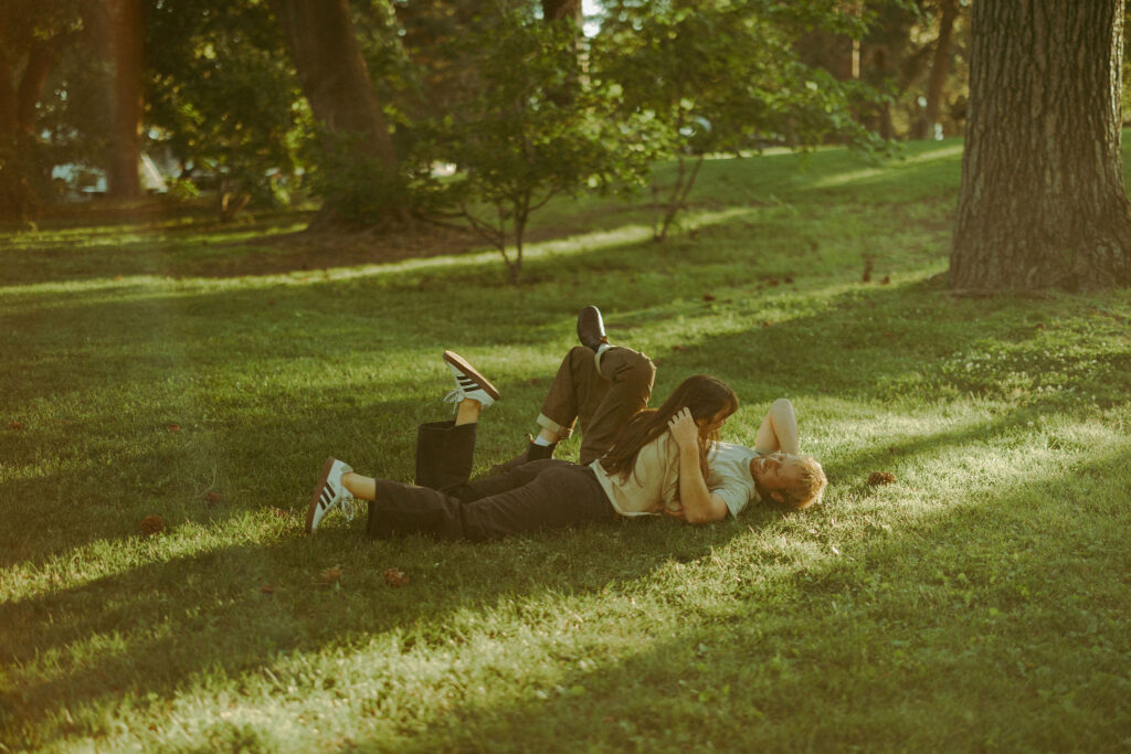 cinematic filmy engagement photoshoot in bend oregon