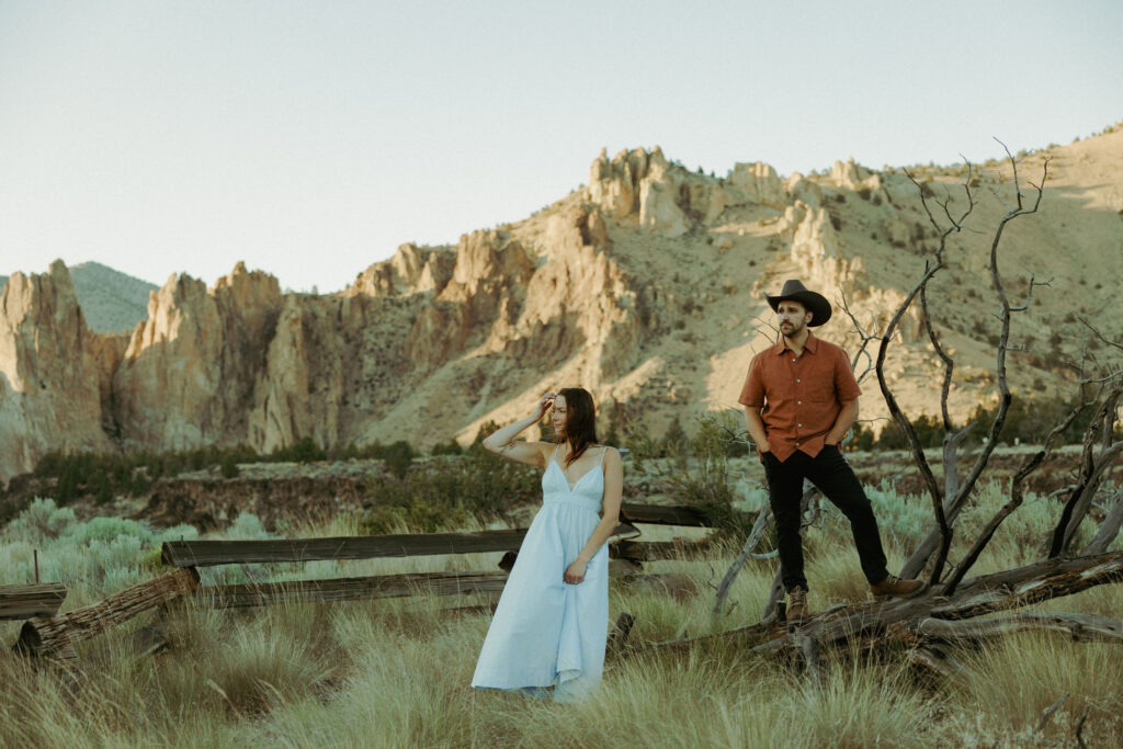 engagement at smith rock in the summer
